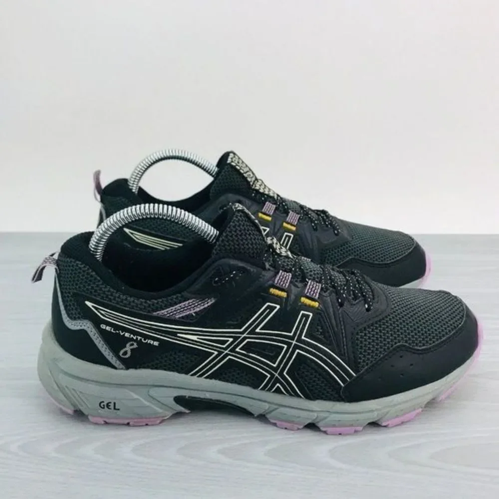 Asics Gel Venture 8 Womens Size 9.5 Wide‎ Black Running Shoes Sneakers 012A706